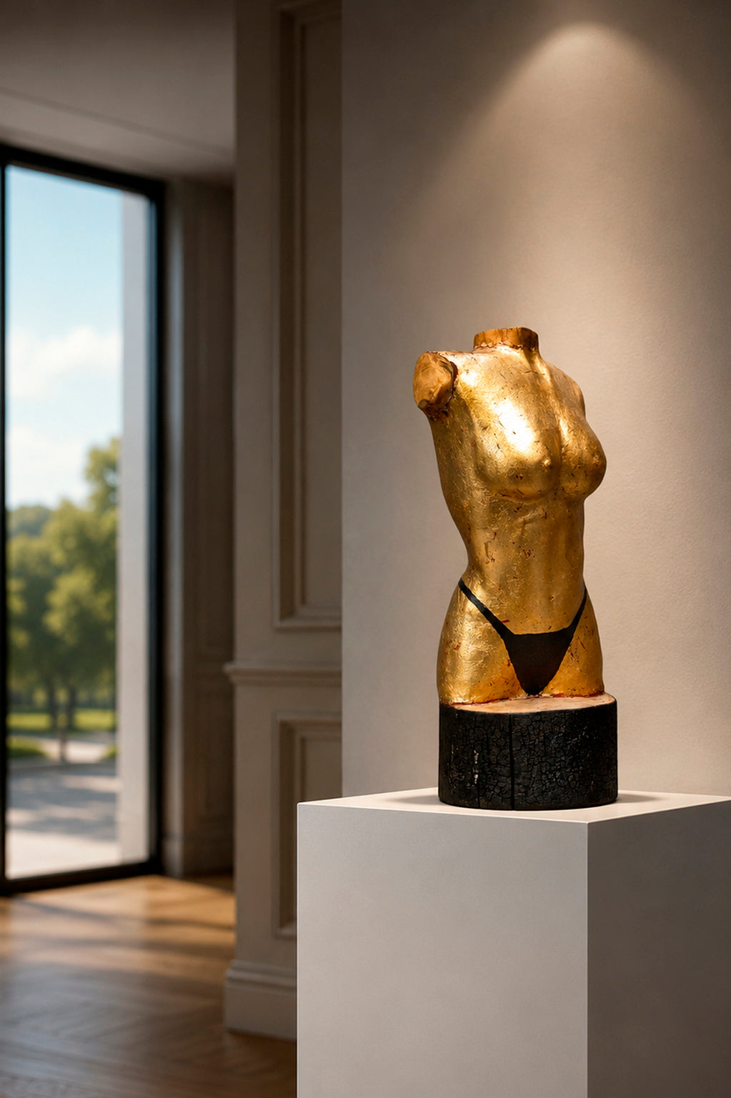 Torso femenino tallado a mano